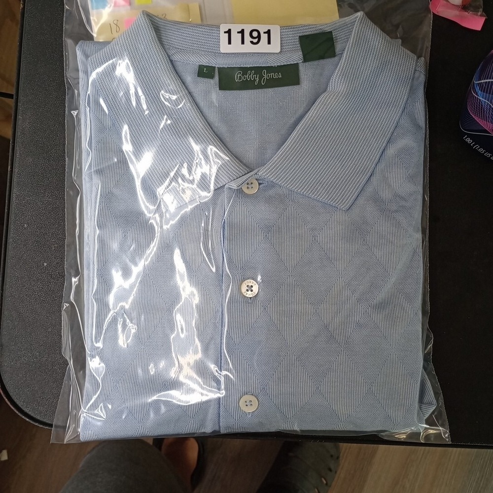 Bobby Jones Golf Light Blue Polo(Patch on Sleeve Member Guest 1949) Size Large - Picture 10 of 10